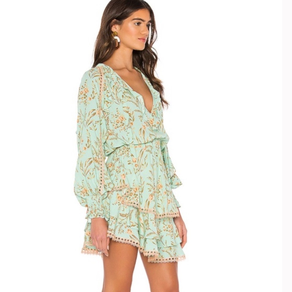NWT Spell & The Gypsy Floral Maisie Play Dress Vintage Turquoise - Picture 3 of 11